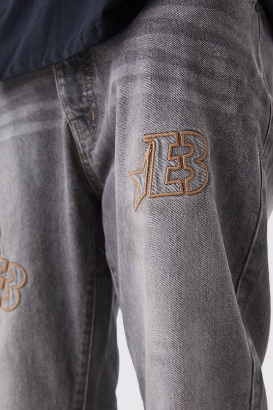 Tall zerrissene Slim-Fit Schlagjeans