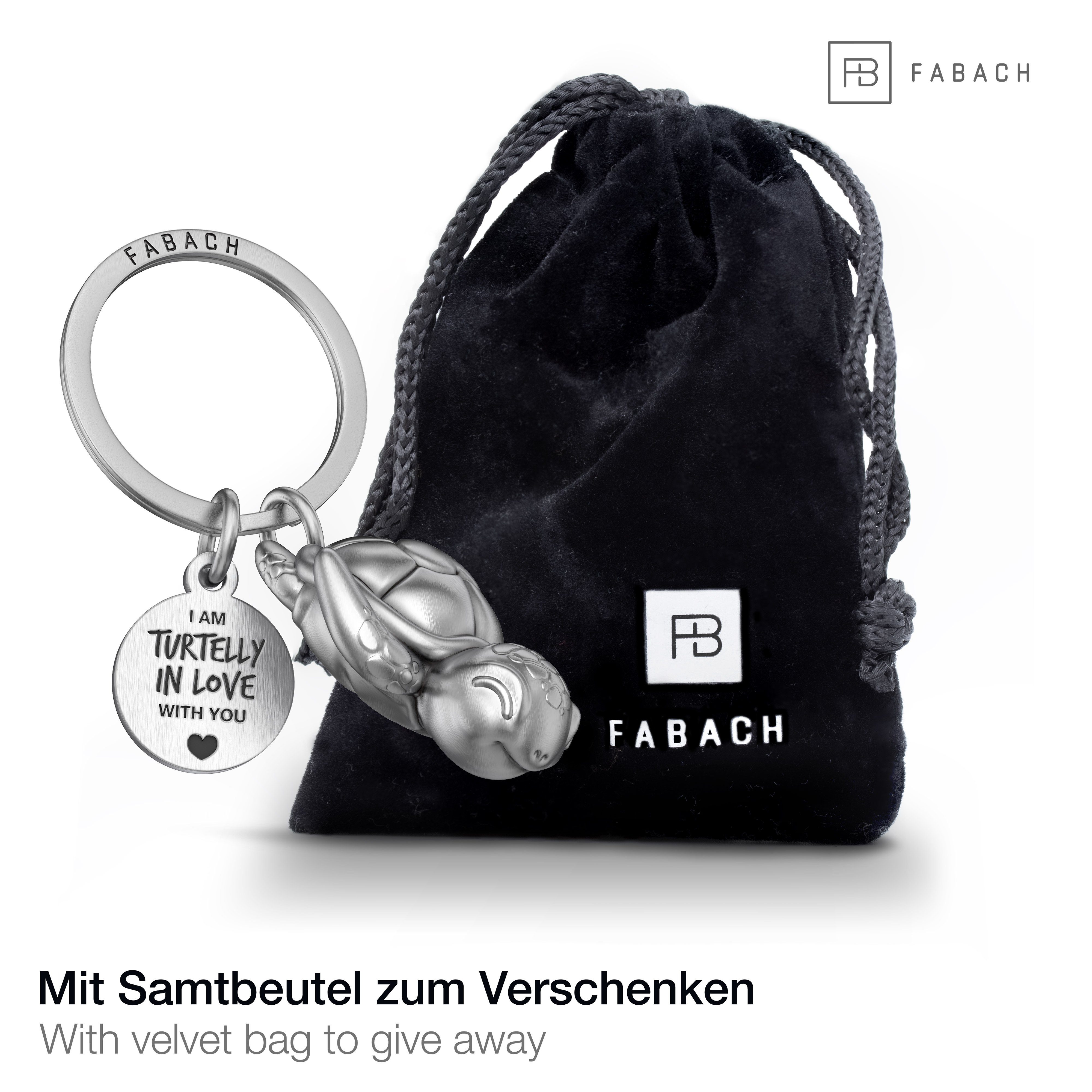 FABACH Schlüsselanhänger Schildkröte Snappy mit Gravur - Turtelly in Love - Geschenk Partner