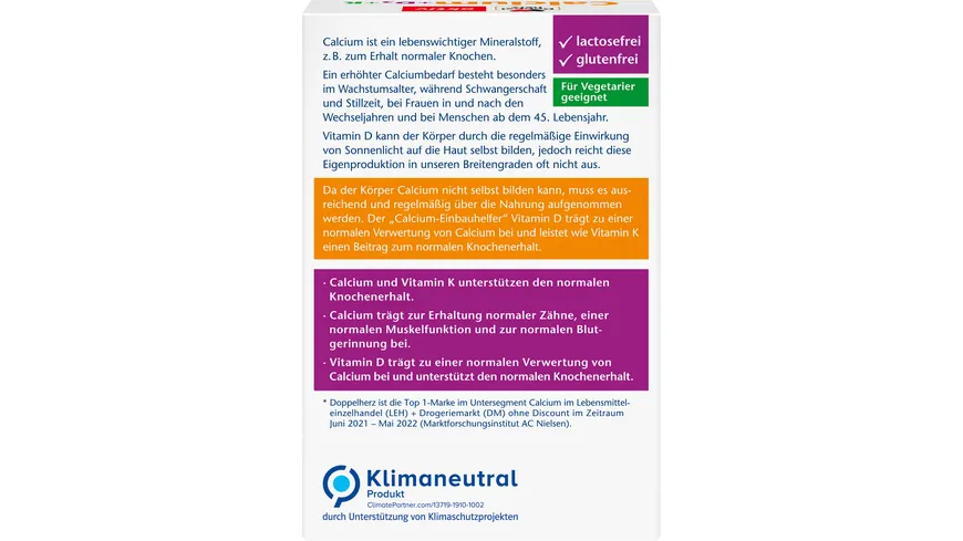 Doppelherz Calcium + Vitamin D3 30 Tabletten