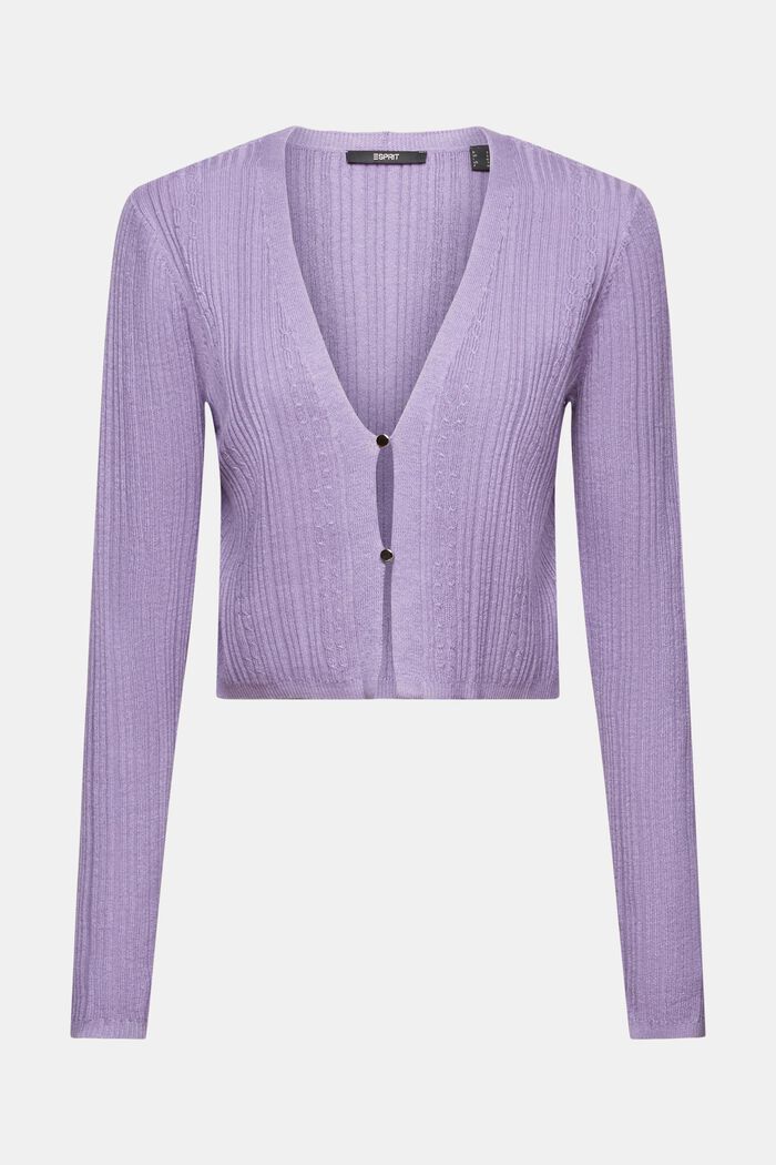 Verkürzter Cardigan mit Rippmuster