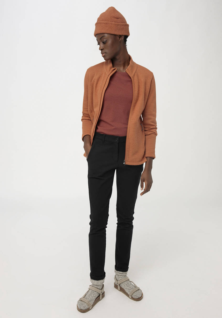 Leichte Wollfleece-Jacke aus reiner Bio-Merinowolle