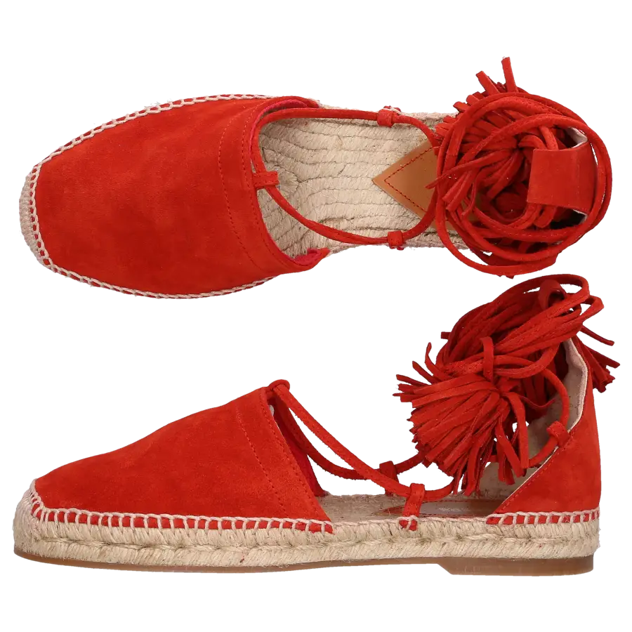Dsquared2 - Espadrilles Sandalen FLAT Veloursleder rot Römerschnürung - orange
