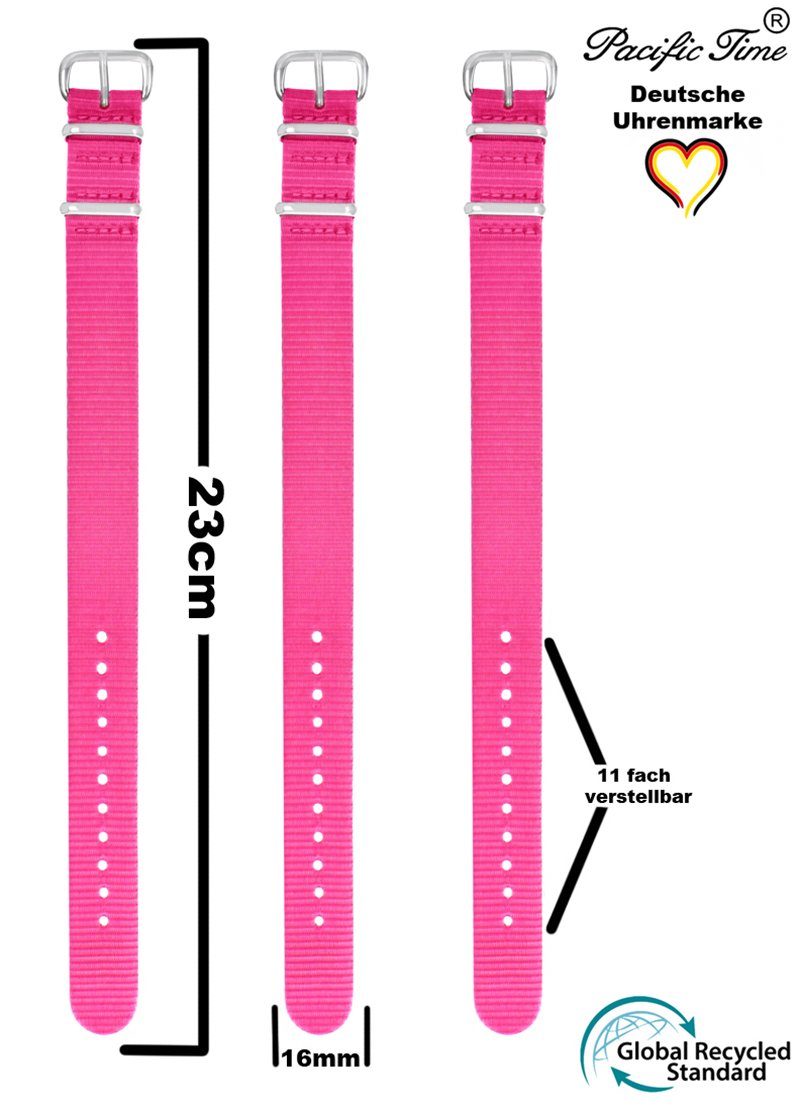 Pacific Time Quarzuhr Kinder Armbanduhr Lernuhr nachhaltiges Wechselarmband, Mix und Match Design - Gratis Versand