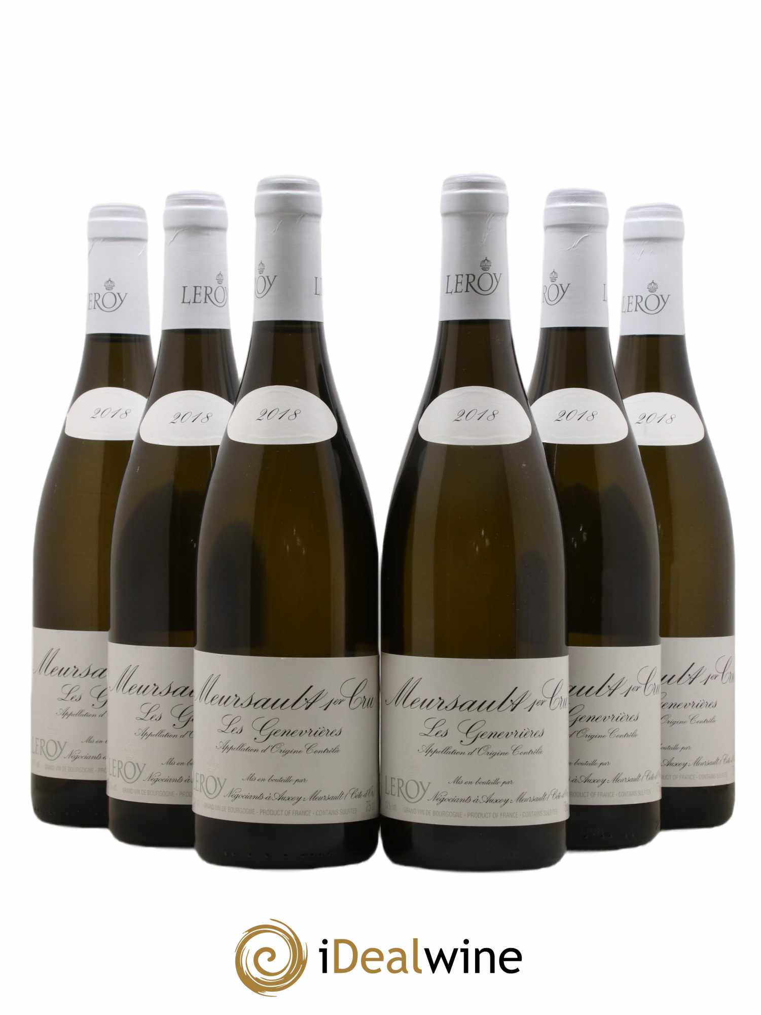 Meursault 1er cru Les Genevrières Leroy SA  2018 - Lot de 6 Bouteilles