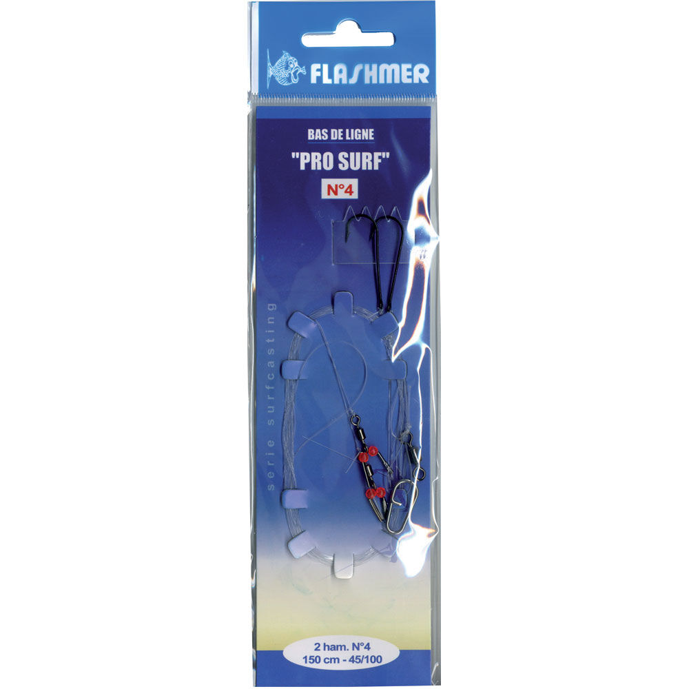 Lider de pescuit maritim Flashmer Pro Surf cu 2 cârlige, mărimea 4