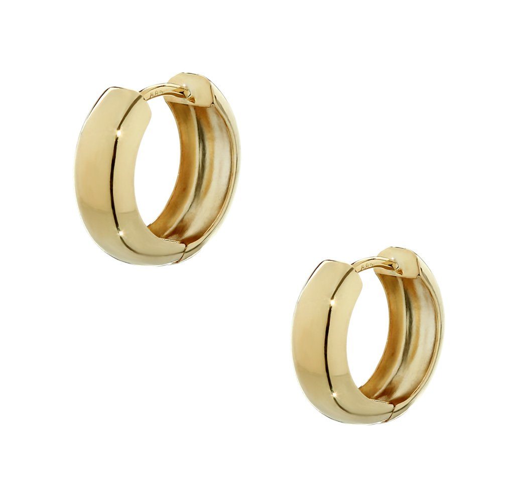NKlaus Klappcreolen Single 585 Gelbgold Klappcreole Ohrring 12,2 X 3,2 (Damen)