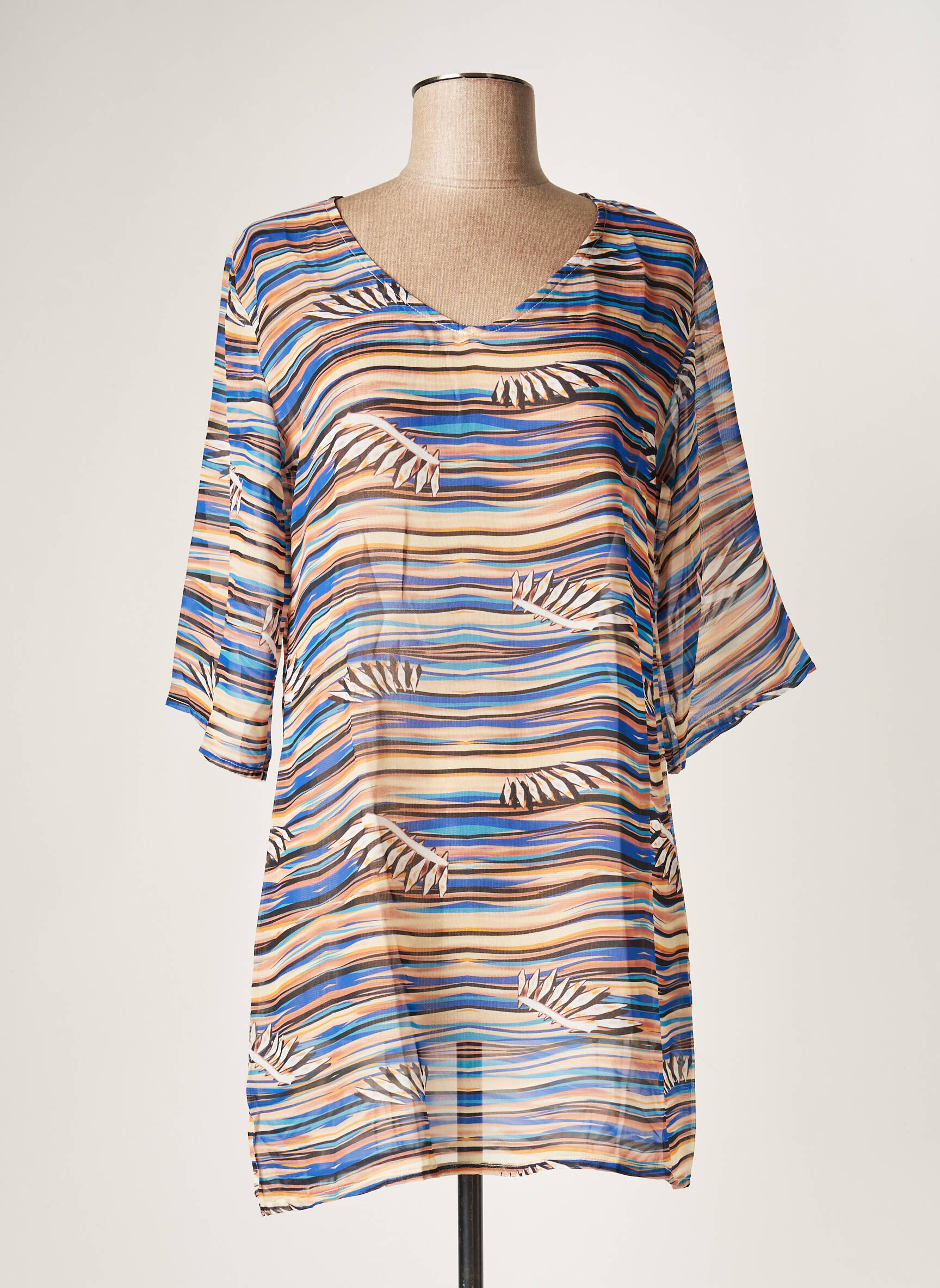 Deidad Tuniquemanchecourte Femme couleur bleu