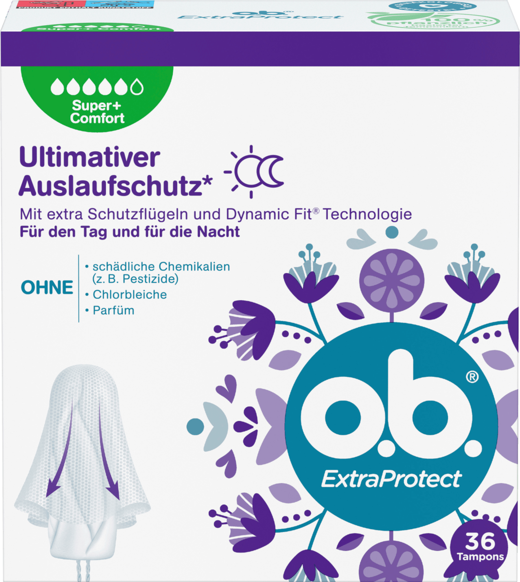 Tampons Extra Protect Tag+Nacht Super Plus, 36 St