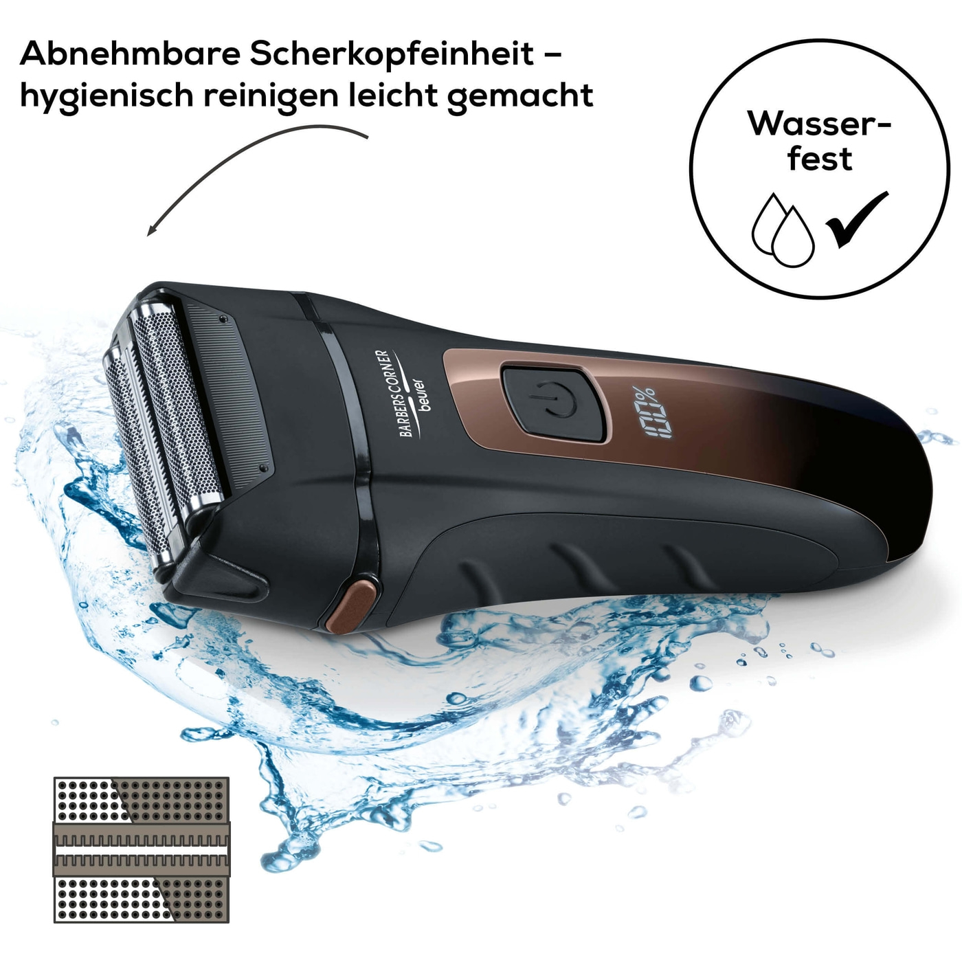 Beurer HR 7000 Folienrasierer-Bartschneider mit Scherfolie & ausfahrbarem Detailtrimmer