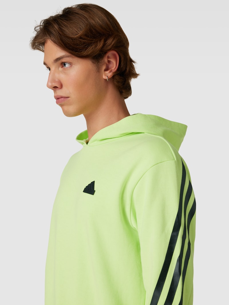Hoodie mit Kontraststreifen in hellgrün