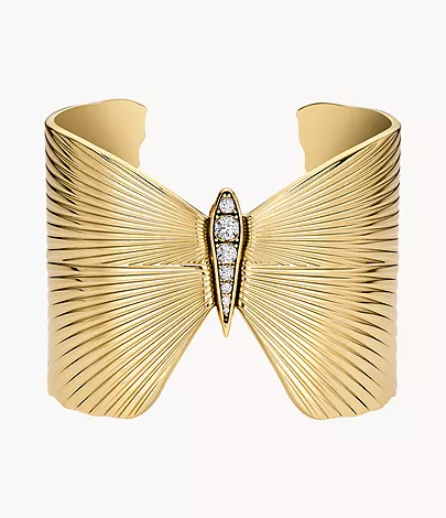 Fossil Armspange Metamorphosis Butterfly Edelstahl goldfarben