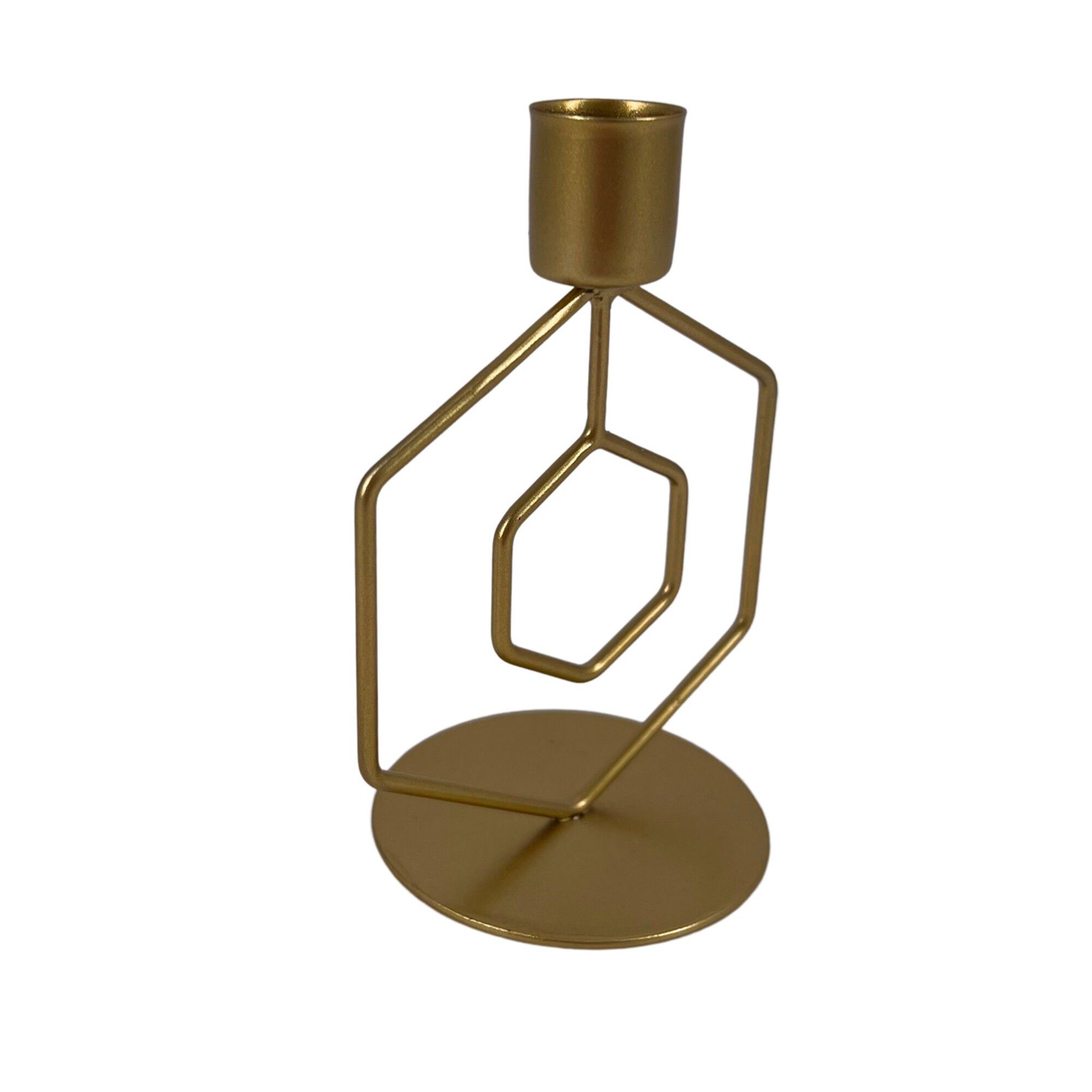 Bougeoir hexagonal métal – lot de 2