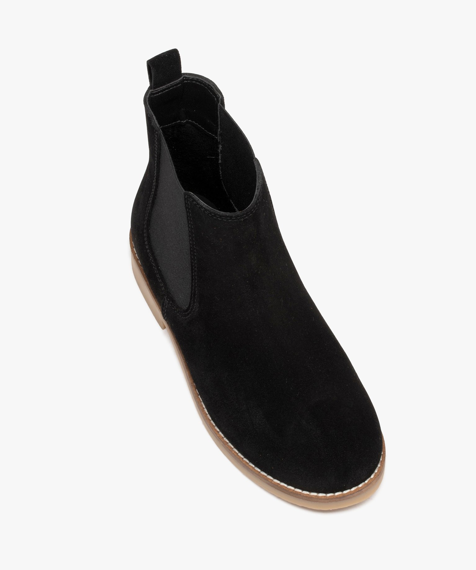 Boots fille unies en suédine style Chelsea noir | GEMO