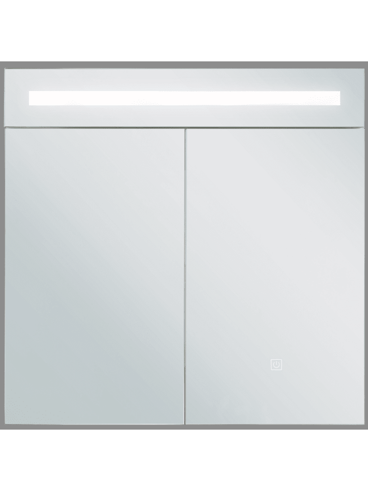 Beliani Bad-Spiegelschrank JARAMILLO in Weiß/Silber - (W) 60 x (H) 60 x (L) 12 cm günstig kaufen onesize