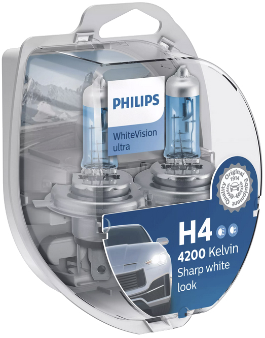 Philips WhiteVision ultra H4 Glühlampe, 2 Stück - ATU
