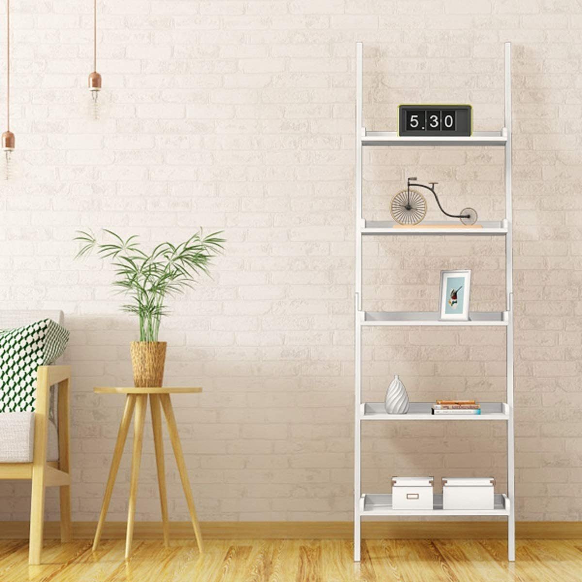 COSTWAY Leiterregal Standregal Pflanzenregal, mit 5 Ebenen, 191cm