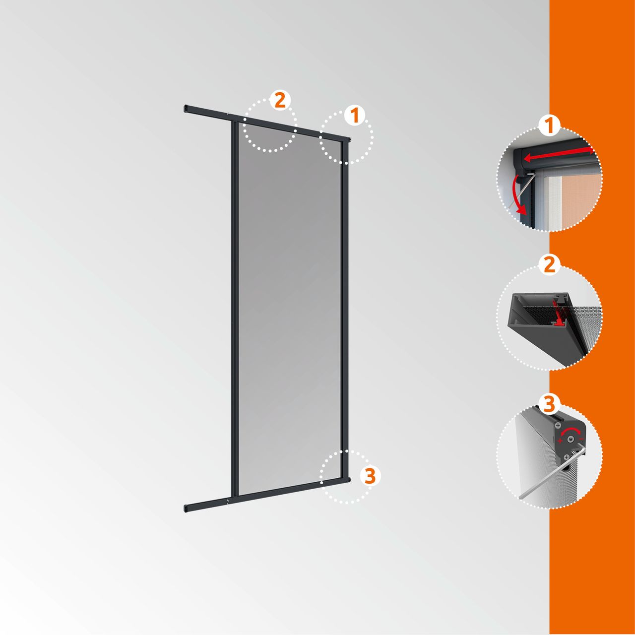 Powertec Insektenschutz Plus Rollo Tür 225x160cm Anthrazit
