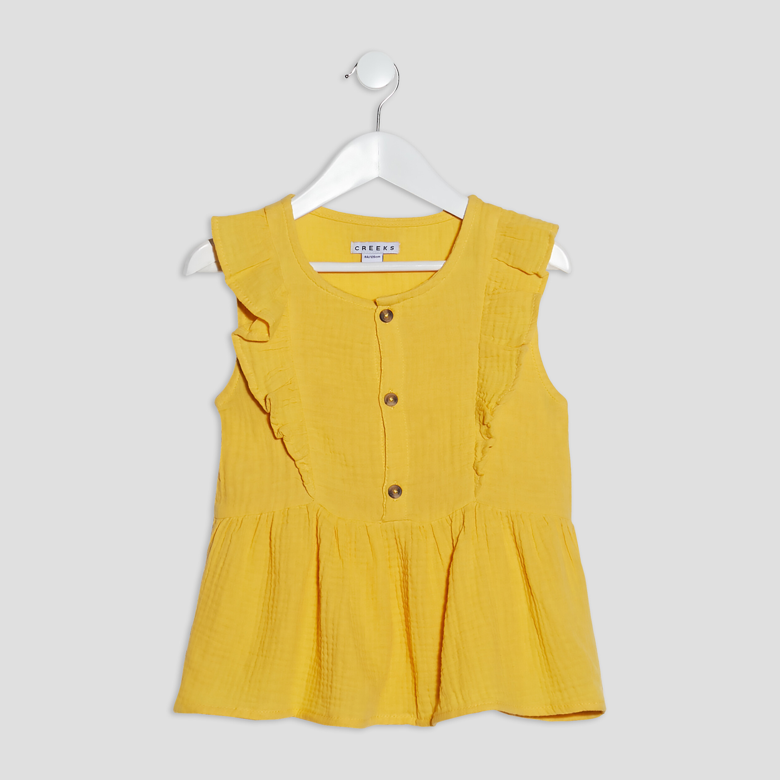 Blouse manches courtes jaune moutarde fille | La Halle
