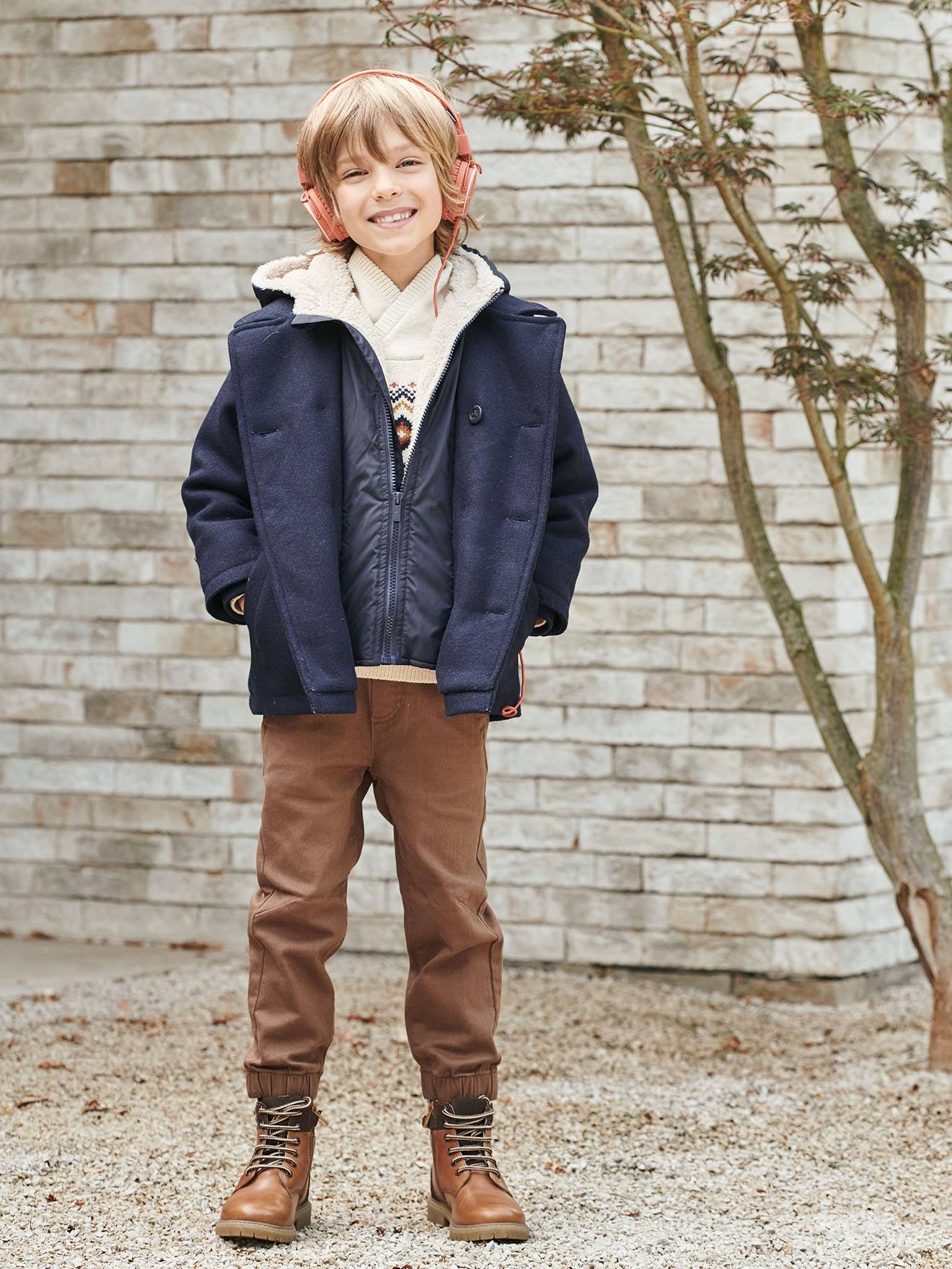 Vertbaudet Gefütterte Jungen Cabanjacke mit Recycling-Polyester - nachtblau