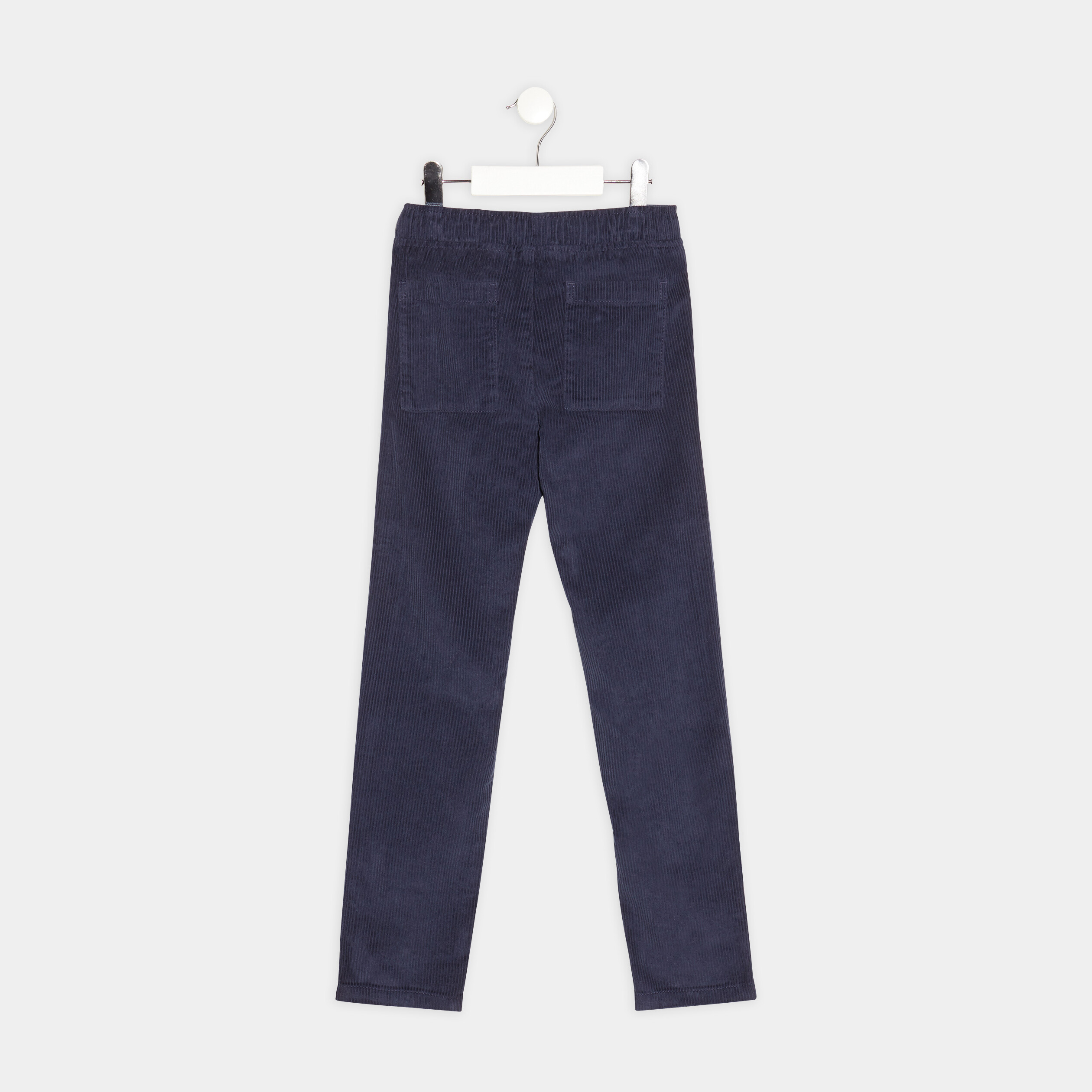 Pantalon droit velours bleu marine garçon | La Halle