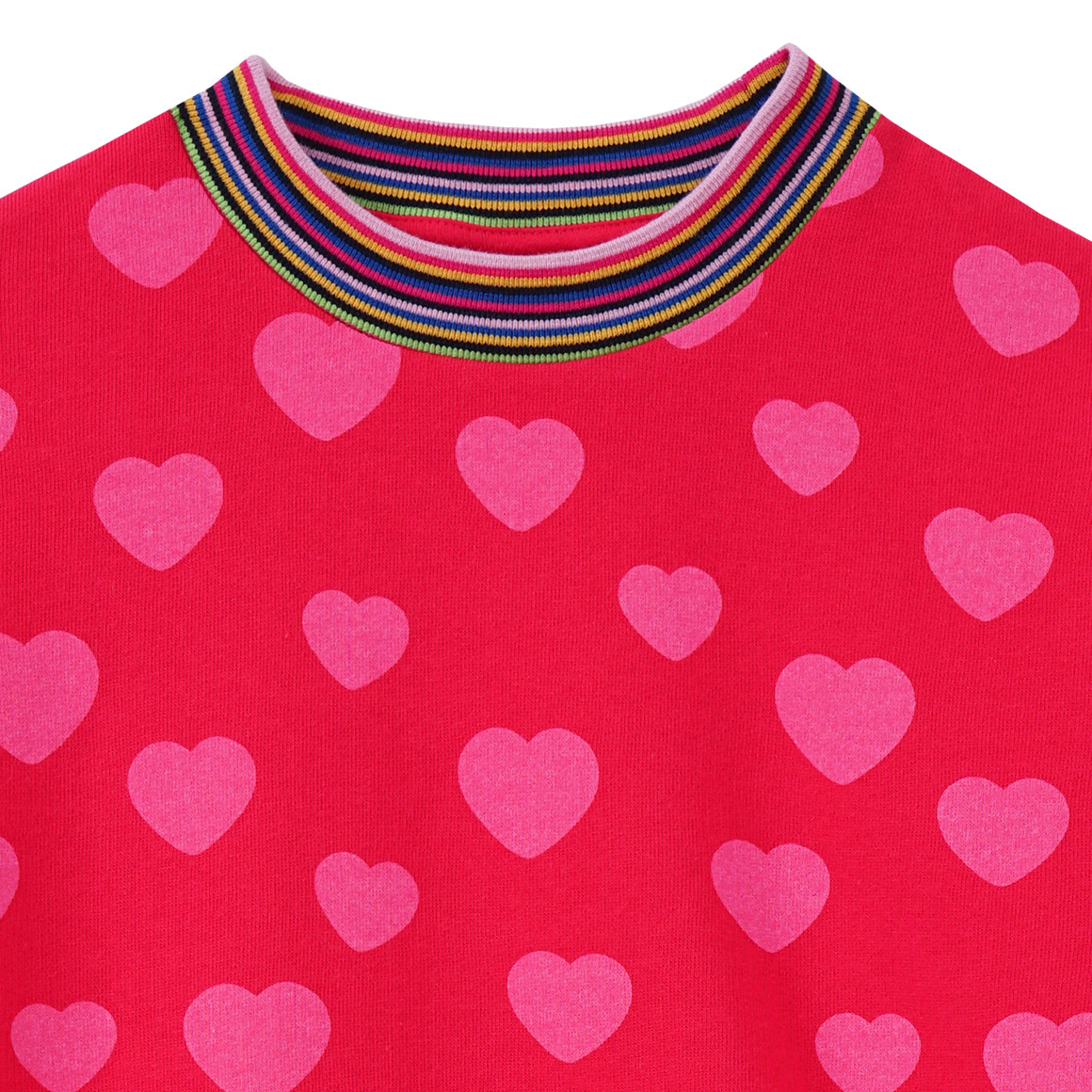 Mädchen Sweatkleid mit Herz-Print