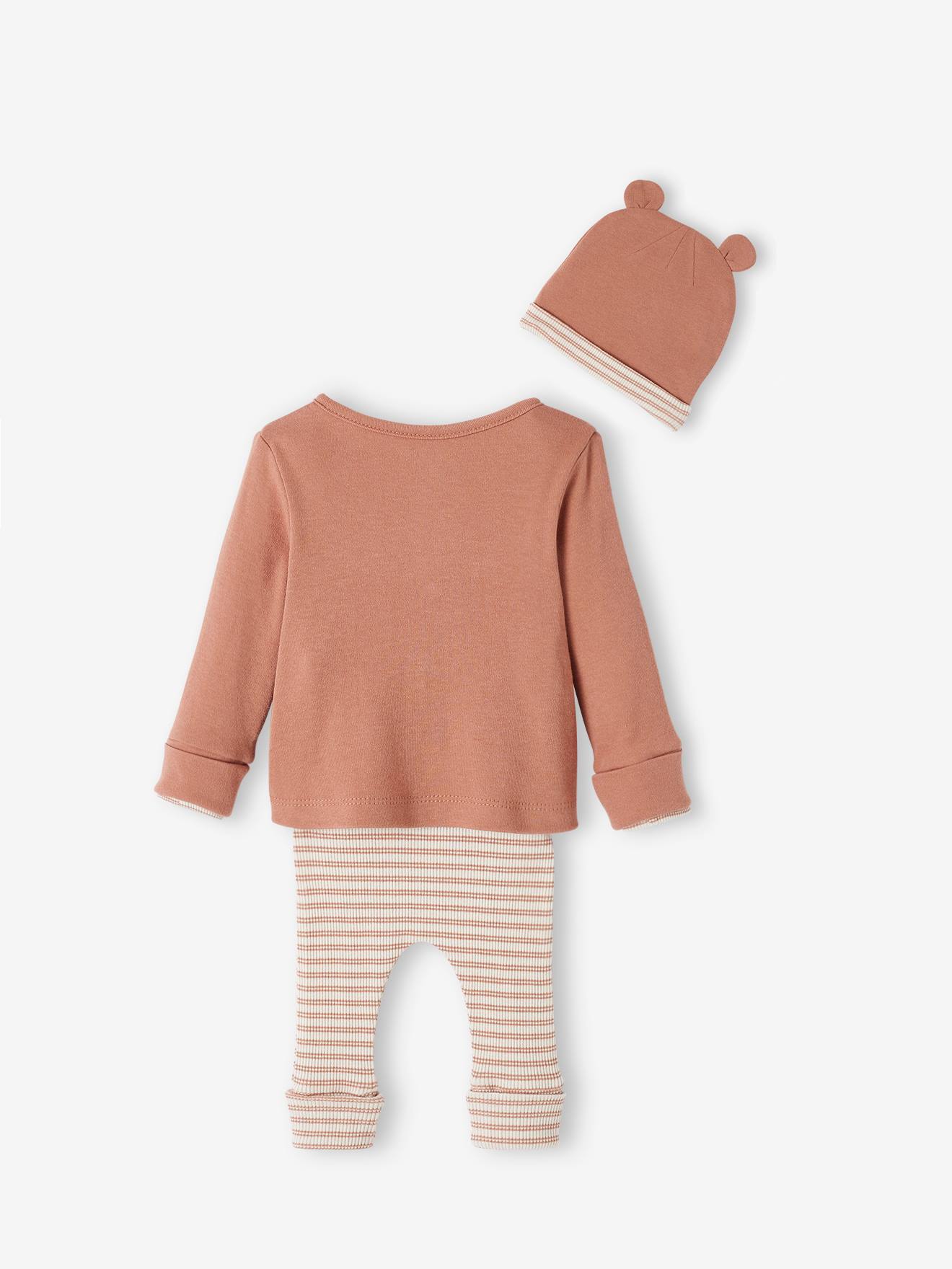 Vertbaudet 4-teiliges Baby-Set, mitwachsend Oeko-Tex - pekannüsse