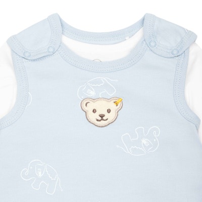 Set Strampler + T-Shirt langarm GOTS, hellblau