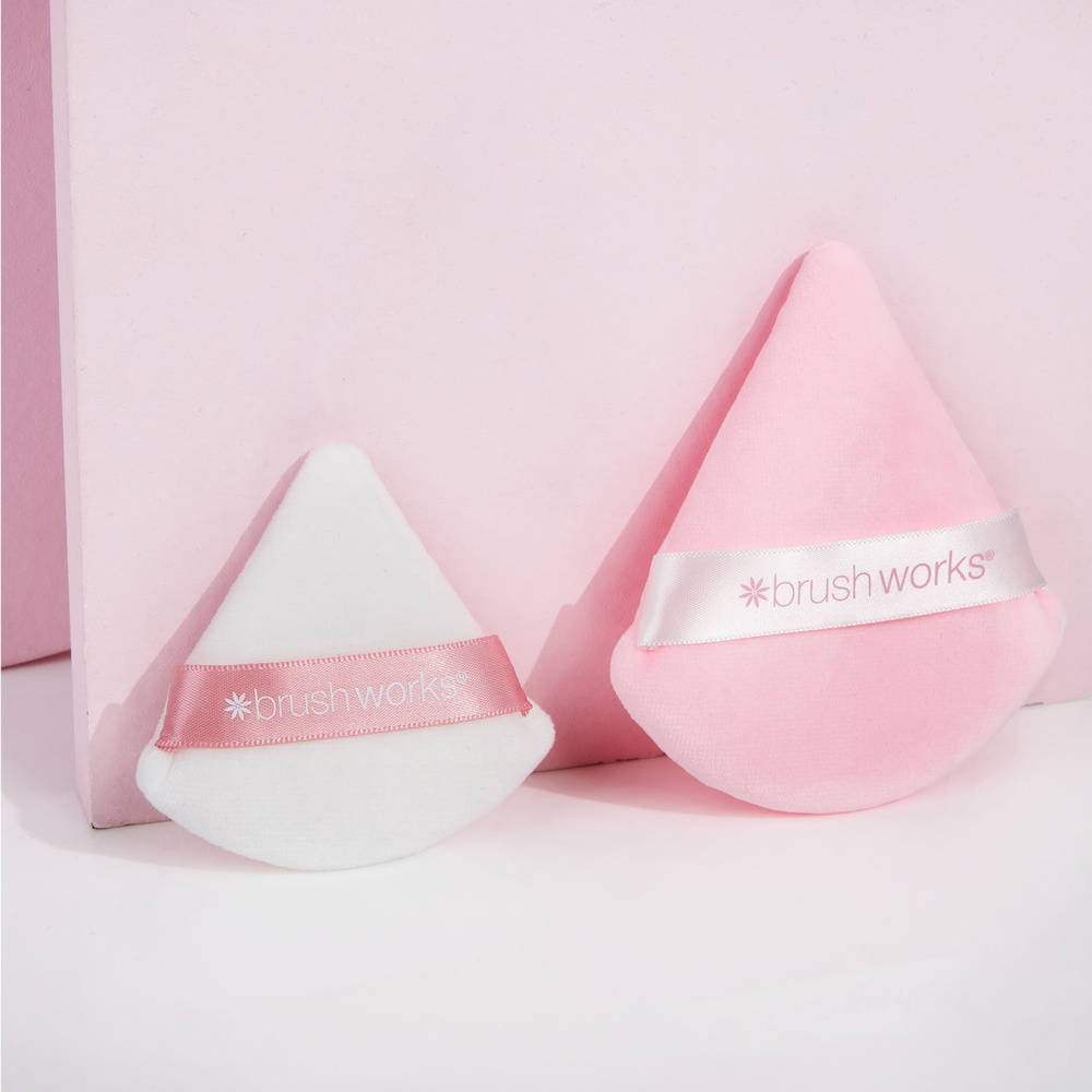 Brushworks Duo éponges poudres triangulaires Eponge maquillage