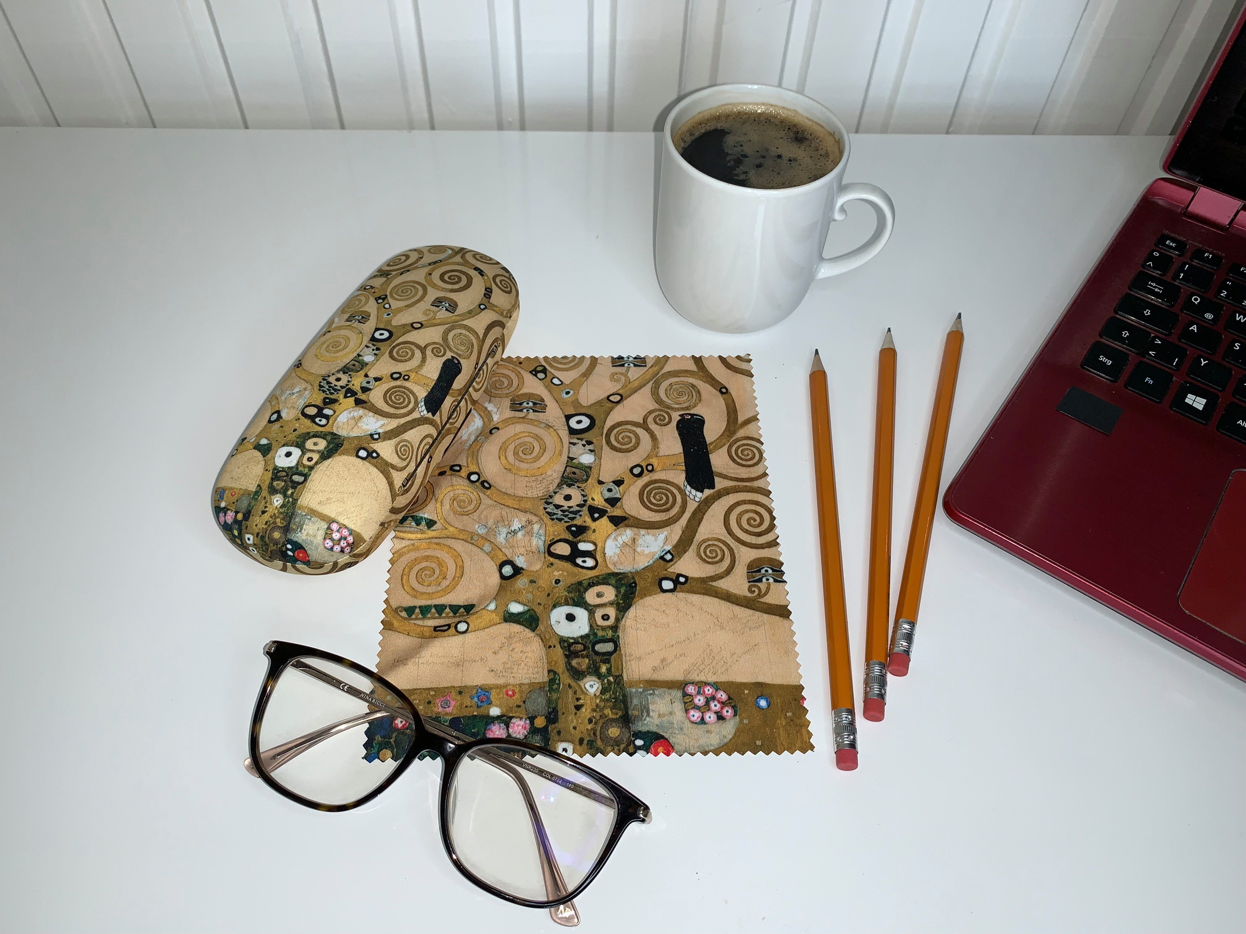 von Lilienfeld Brillenetui Brillenetui Gustav Klimt Lebensbaum Kunst Brillenbox, stabiles mit Mikrofaser bezogenes Hardcase