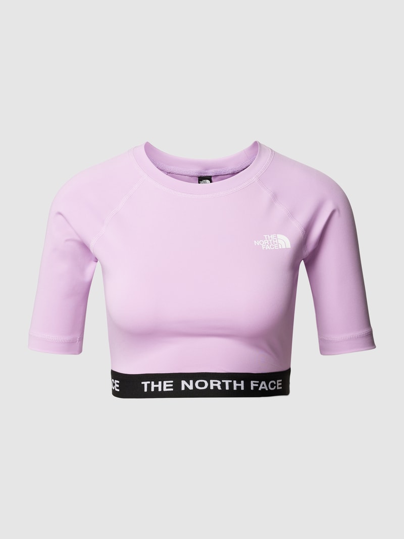 Cropped T-Shirt mit 1/2-Ärmeln in violett