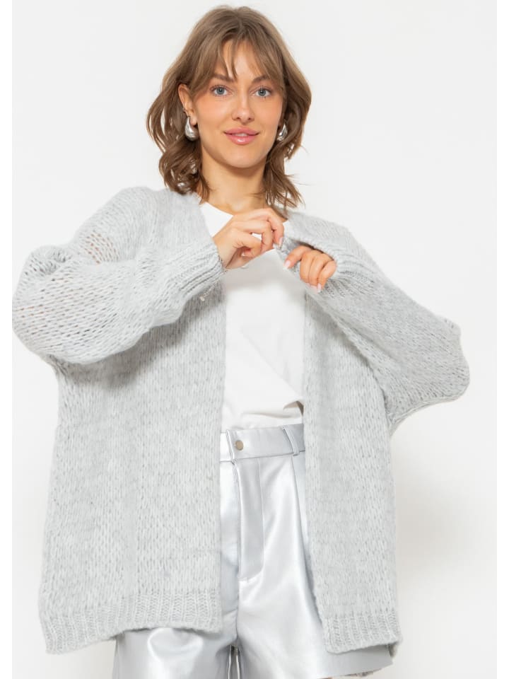 SASSYCLASSY Oversize Strick-Cardigan in Grau günstig kaufen
