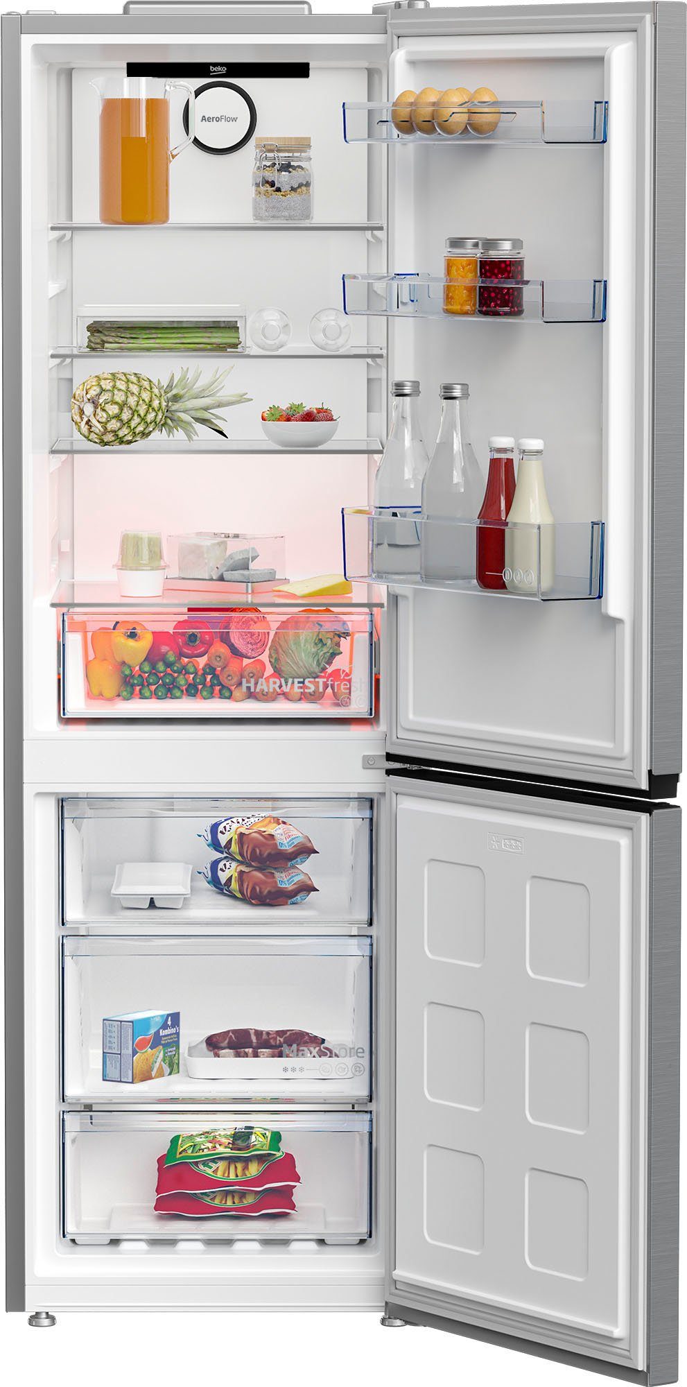 BEKO Kühl-/Gefrierkombination B5RCNA366HXB1 7524620013, 186,5 cm hoch, 59,5 cm breit