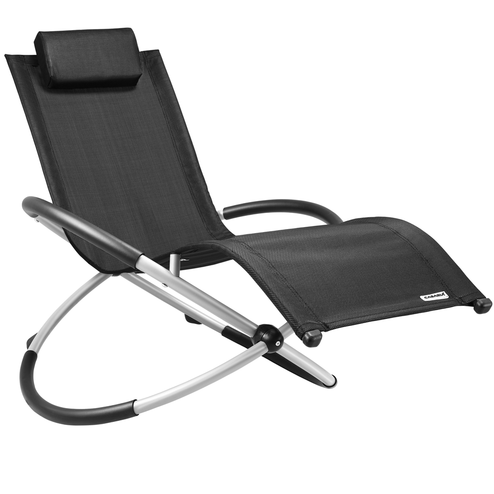 Casaria Relaxliege Neapel Schwarz 170x75x82cm klappbar