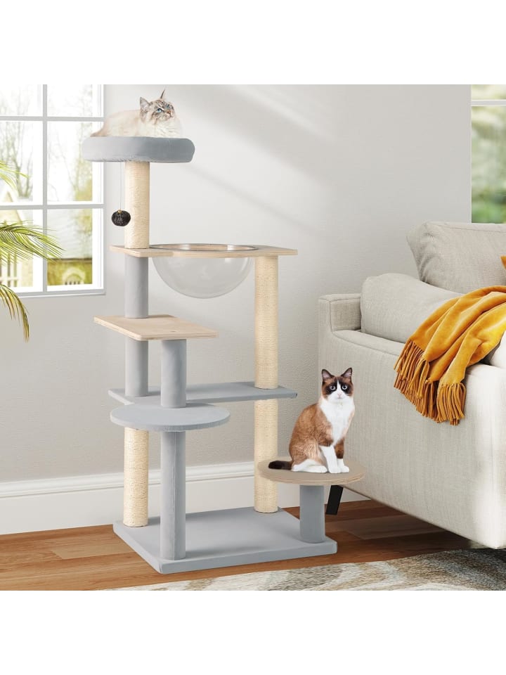 COSTWAY Kratzbaum Holz 113 cm in Grau günstig kaufen onesize