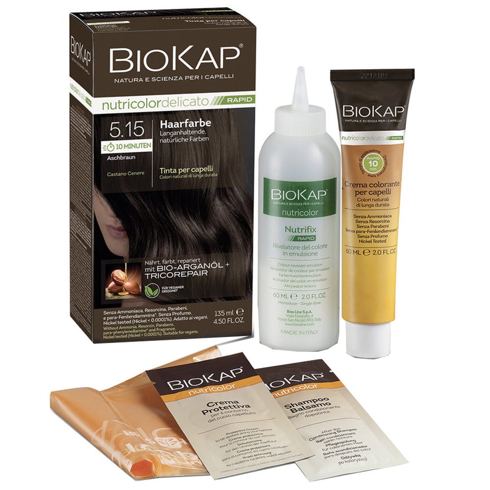 BIOKAP Haarfarbe Nutricolor Delicato Rapid Aschbraun 5.15 135 ml
