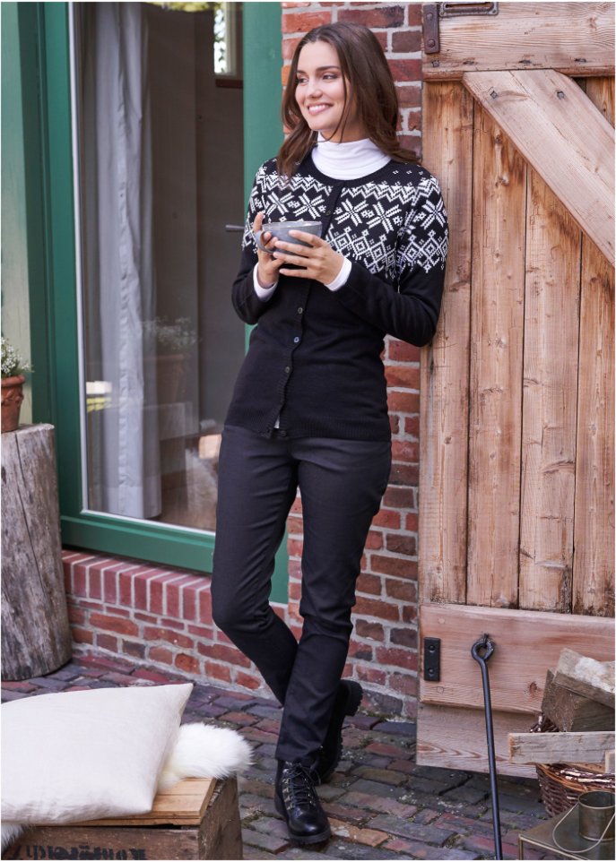 Strickjacke mit Norwegermuster