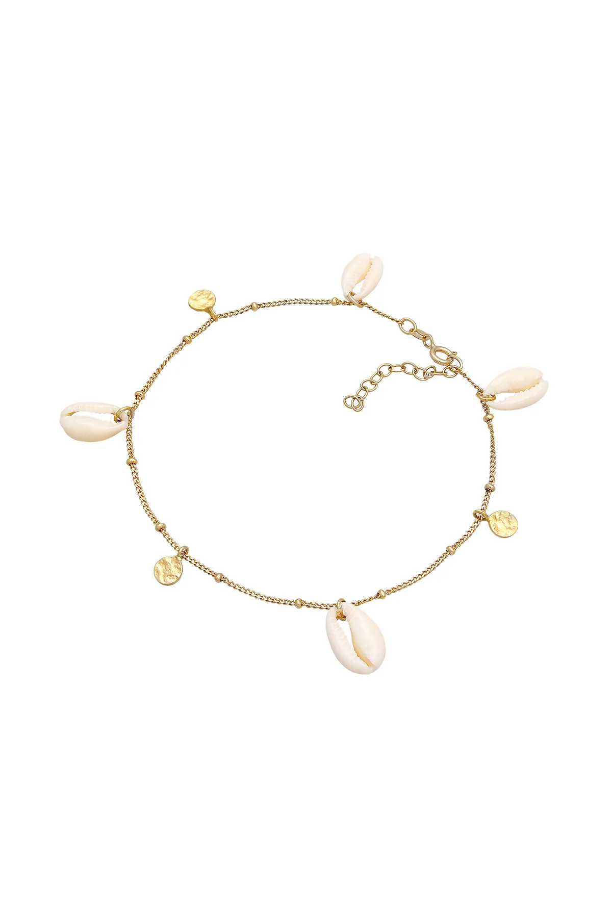 ELLI  Fußschmuck Plättchen Kauri Muschel Maritim 925 Silber