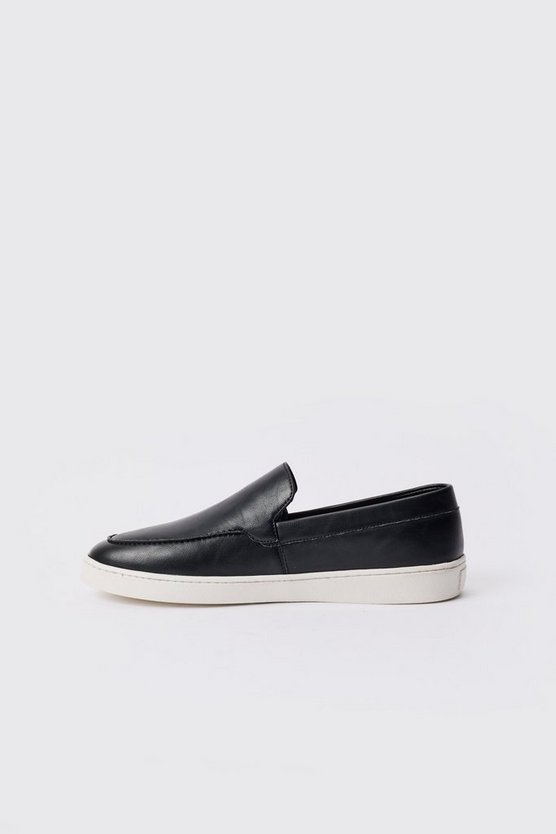 Schwarz PU-Loafer