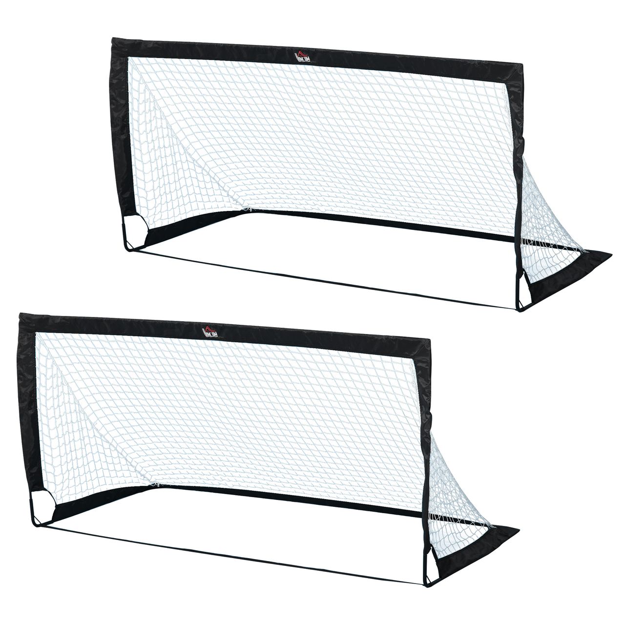 HOMCOM Fußballtore Fußballnetz 2er Set Minitore Faltbar