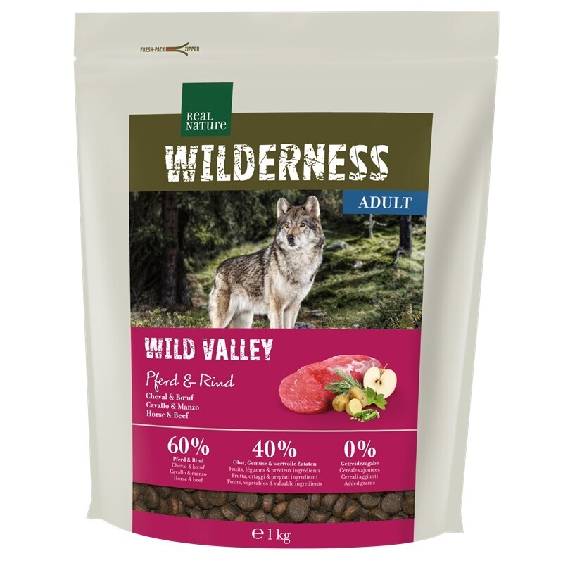 REAL NATURE Hundetrockenfutter REAL NATURE WILDERNESS Wild Valley Pferd & Rind 1 kg