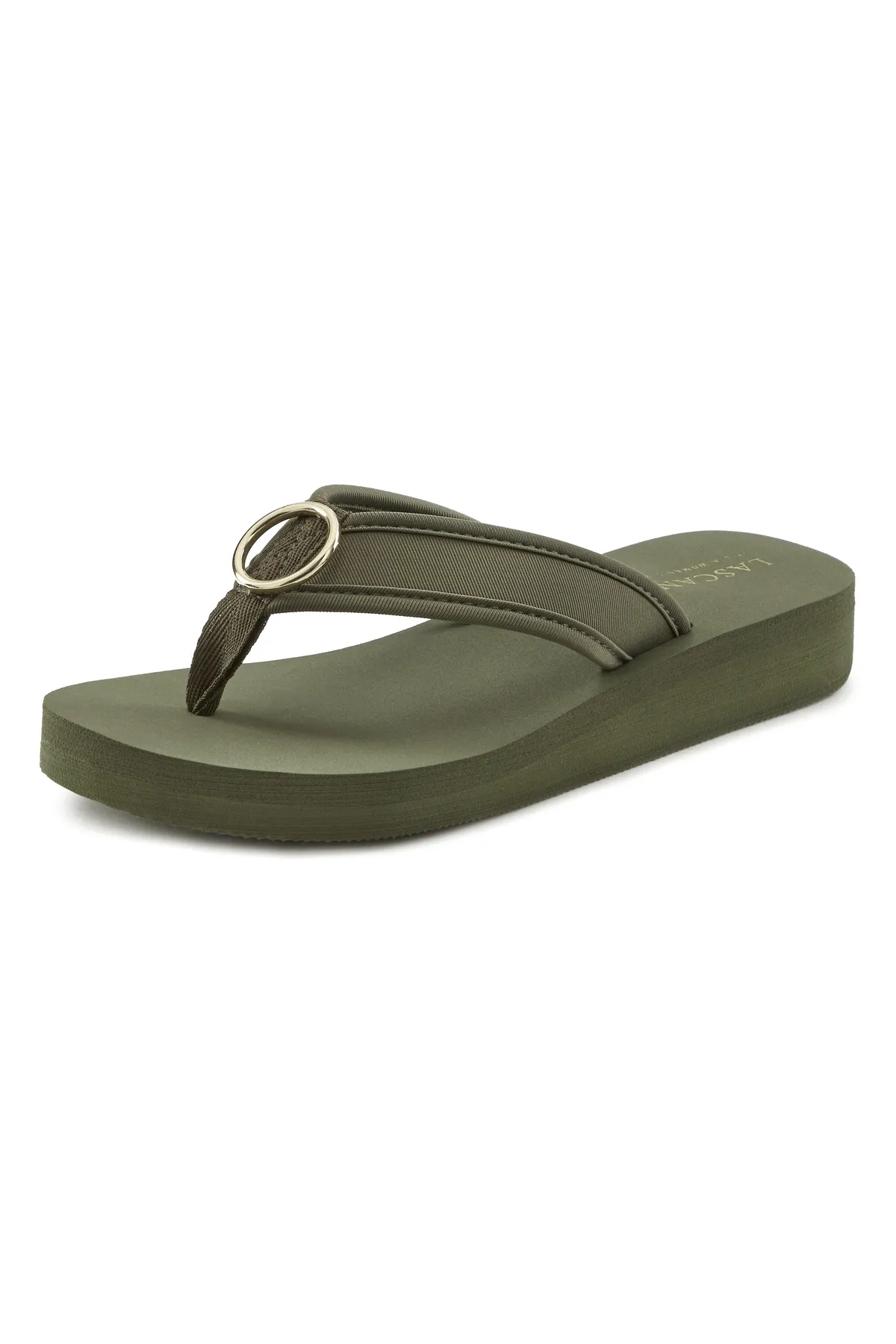 LASCANA  Sandalette - Grün - Flacher Absatz