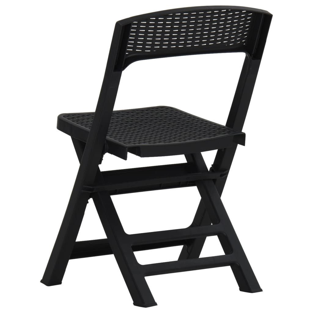 vidaXL Gartenstuhl Klappbare Gartenstühle 4 Stk. PP Anthrazit (4 St)