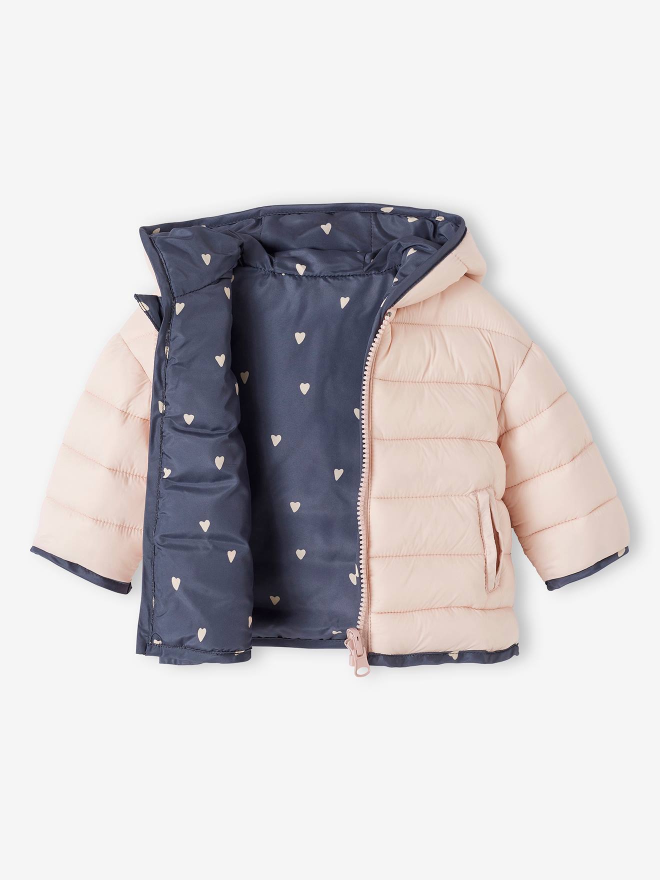 Doudoune bébé réversible bleu ardoise