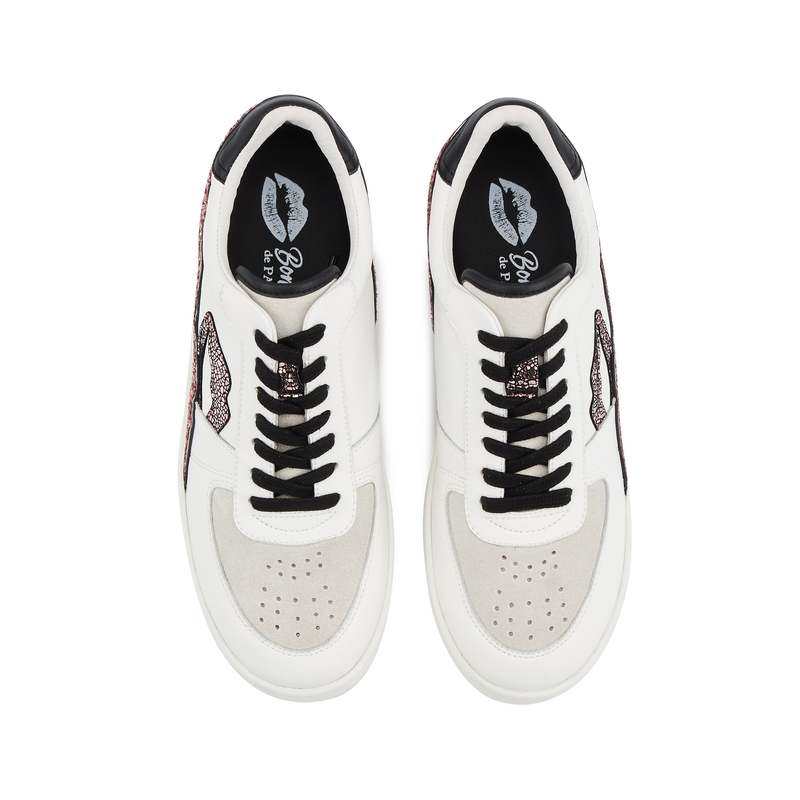 Baskets en cuir Loulou blanc rose gold