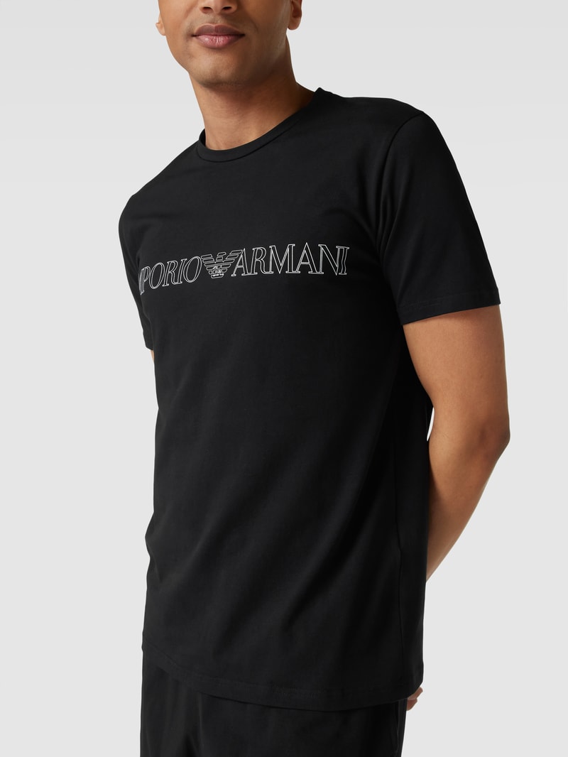 Pyjama mit Label-Print Modell 'MEGALOGO' in schwarz