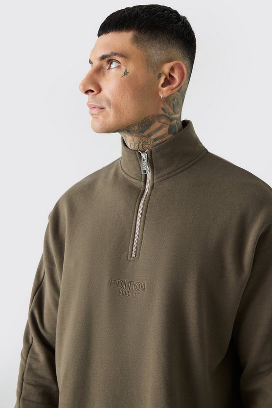 Tall Oversize Sweatshirt mit Trichterkragen