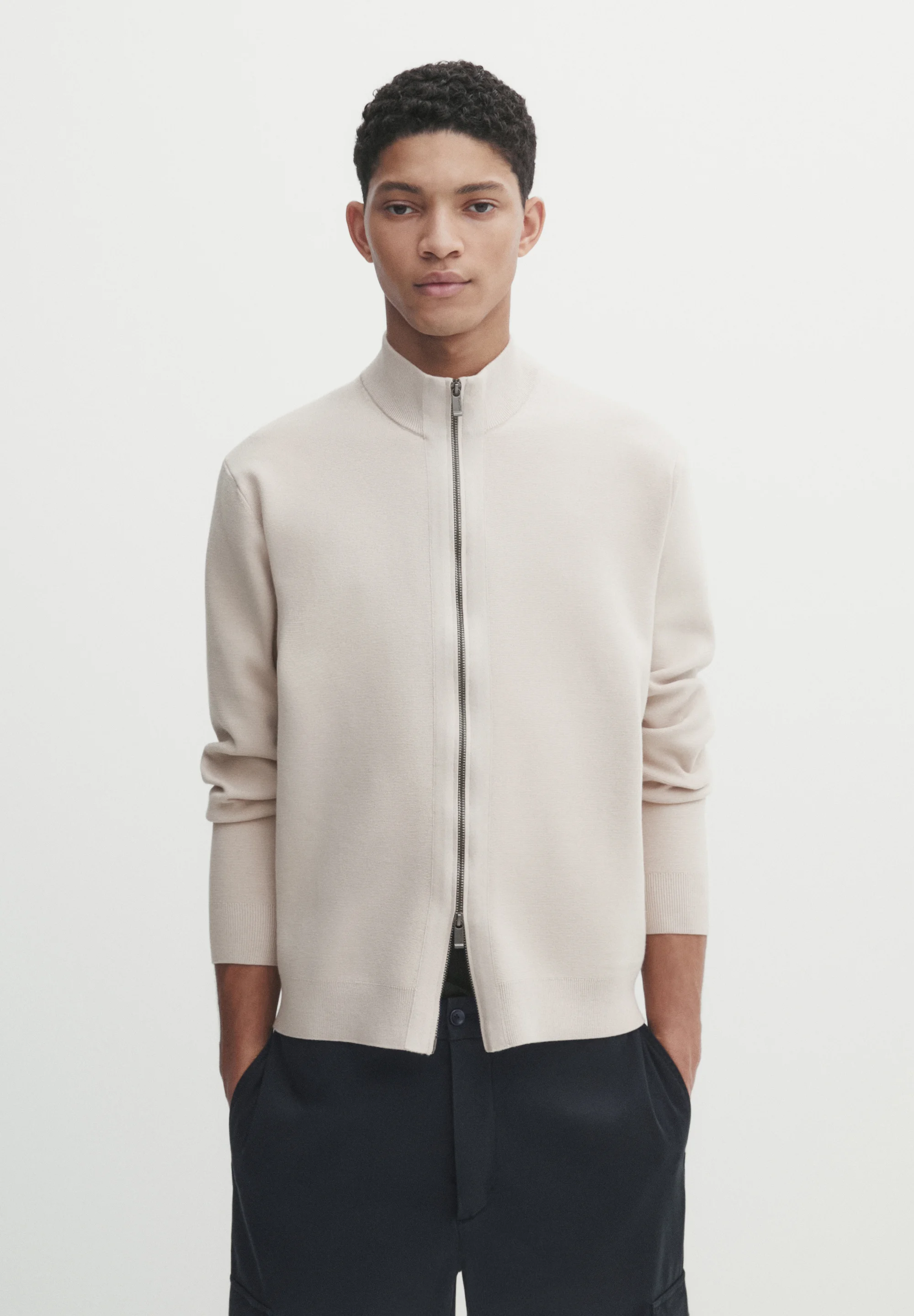 Massimo Dutti MILANO CON CUELLO ALTO Y CREMALLERA - Cárdigan