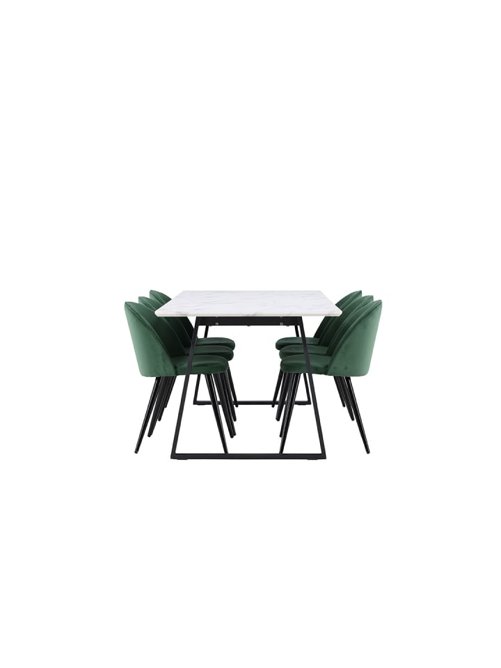 ebuy24 Essgruppe Malaga (7-teilig) Grün 200 x 90 cm günstig kaufen onesize