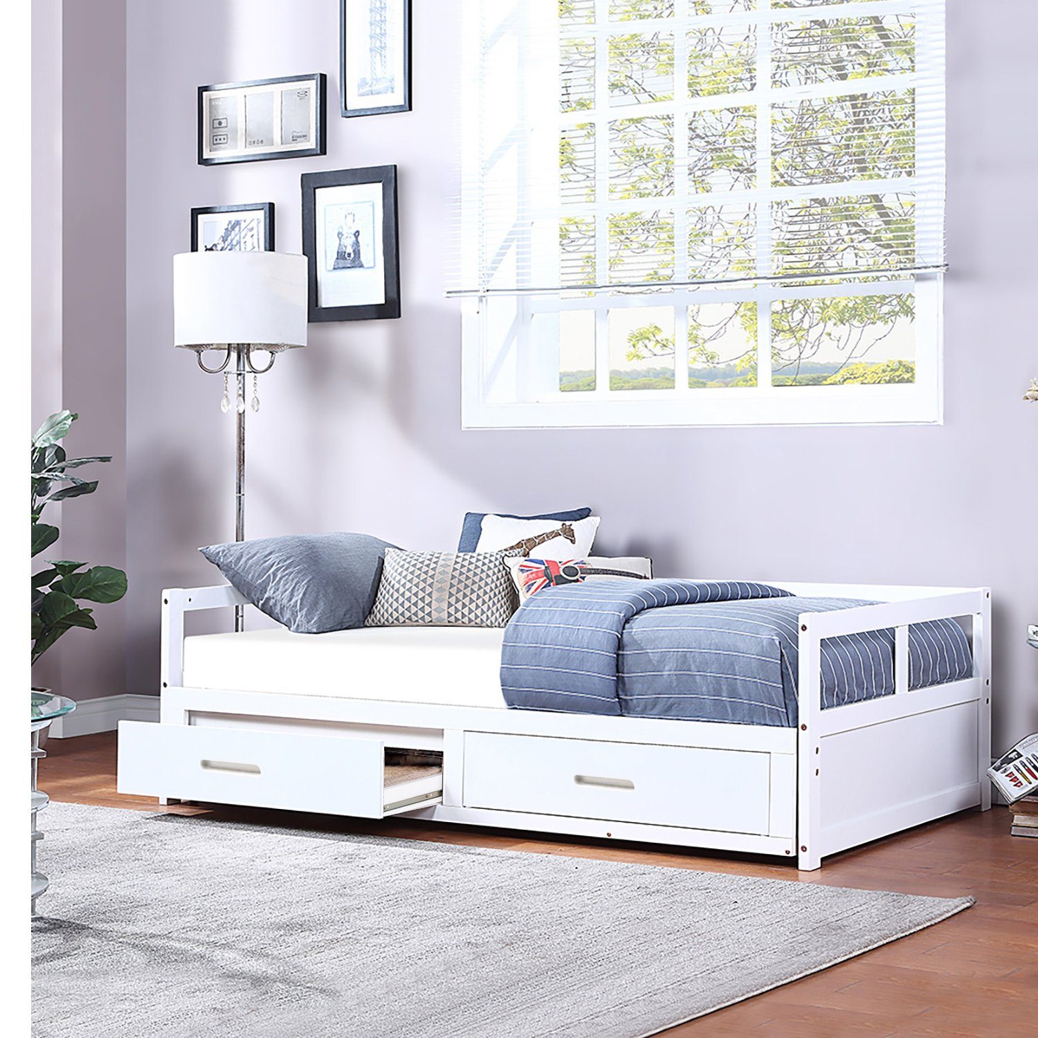 HAUSS SPLOE Schlafsofa Schlafsofa Holzbett Schiebebett Kinderbett Einzelbett Doppelbett, mit Relaxfunktion, Kiefernbett mit Stauraum