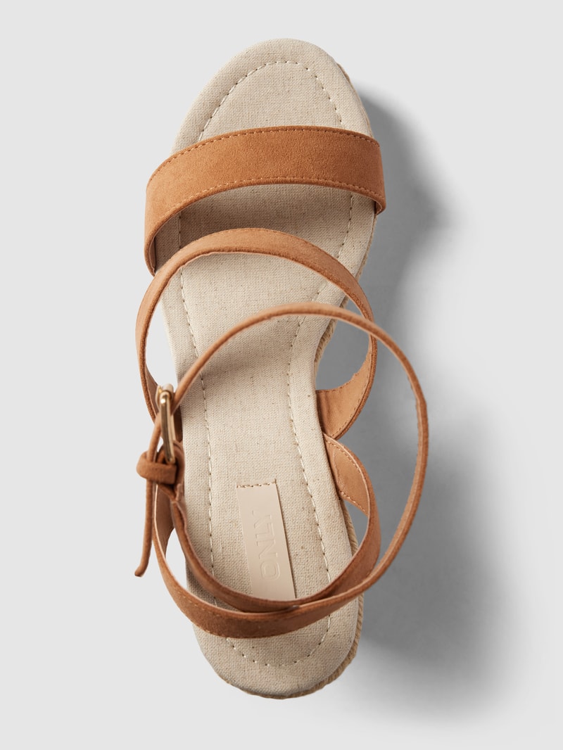 Sandaletten mit hohem Absatz Modell 'AMELIA' in cognac